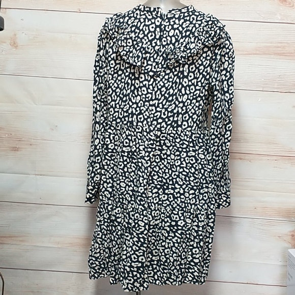Zara tiered Babydoll Dress Leopard Print Size L - Picture 3 of 10